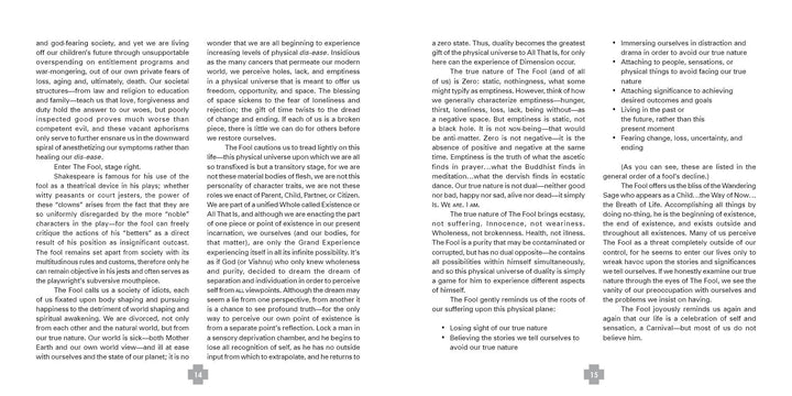 A two-page spread from "The Healing Tarot" by Schiffer Publishing, Ltd. presents dense two-column text on self-awareness, mindfulness, holistic healing, and peace, with bullet points and section headings featured on the right page.