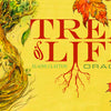 The Tree of Life Oracle by Schiffer Publishing, Ltd. features an illustrated cover with a woman merging into a tree amid green leaves, red autumn leaves, and bold red text, set against a yellow background.