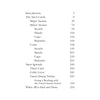Table of contents for the Tarot of the Night companion guide by Schiffer Publishing, Ltd., listing sections and pages on Major Arcana, Minor Arcana, Court cards, unique spreads, and tarot reading techniques.