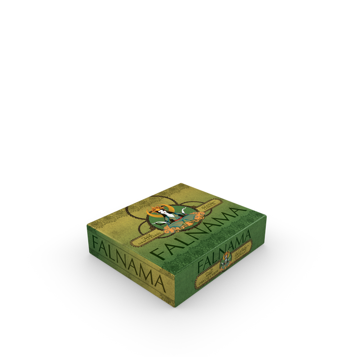A green and gold box labeled "Falnama" from Schiffer Publishing, Ltd. features an ornate design with a central illustrated figure, inspired by Islamic manuscripts, shown on a plain white background.