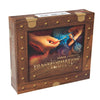 The Transformation Oracle by Schiffer Publishing, Ltd. comes in a wood-and-brass designed box featuring cover art of two hands weaving colorful threads on a cosmic background, symbolizing spiritual growth through oracle cards.