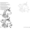 The Shine Bright drawing guide from Schiffer Publishing, Ltd. teaches kids to draw a unicorn head with a flowing mane, adding details like horn, ears, stars, and a heart—“Practice” appears large at the top for encouragement.