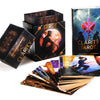The Clarity Tarot (Deck and Guidebook Box Set) by Schiffer Publishing, Ltd. is shown with its open box and fanned cards, featuring mystical artwork like a central figure and crossed swords—perfect for cartomancy enthusiasts.