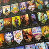 A vibrant display of the Clarity Tarot by Schiffer Publishing, Ltd. showcases vivid card illustrations—wands, cups, swords, pentacles, and major arcana—arranged for contemporary tarot readings.