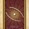 Sigils by Schiffer Publishing, Ltd. is a tarot card featuring a maroon and gold background with radiant lines, curved white accents, and “PERSPECTIVE” on a banner. The ornate border recalls sigils for spiritual empowerment.