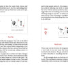 Two pages from the Inner Eye Oracle guide by Schiffer Publishing, Ltd. explain 2-card divination, featuring illustrated examples of pip/face and pip/pip combinations along with explanatory text for each.