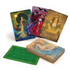 Celtic Goddesses, Witches, and Queens Oracle by Schiffer Publishing, Ltd. features illustrated cards of mystical women—one with swirling water, one in red with ravens, and one with a cauldron—plus a green card back.