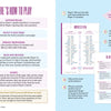 Schiffer Publishing, Ltd.’s This or That - Game in a Book features pink and yellow highlighted instructions, numbered steps, sample “this or that” movie trivia pages, scoring tips, and a prediction sheet visual to guide your quiz gameplay.