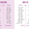 The Schiffer Publishing, Ltd. "This or That - Game in a Book" features a two-page spread: the left page, Music Mania, for players to check music preferences; the right, Hobby Time, with this or that hobby questions and checkboxes for each player.