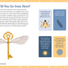 The Secret Diary Society All About Me by Schiffer Publishing, Ltd. features a dragonfly journal page with affirmation cards like “I will boldly and bravely share ideas,” a starry background, and interactive prompts for self-discovery.