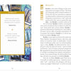 Two pages from Frame This Oracle by Schiffer Publishing, Ltd.: The left shows a Democritus and Einstein quote on reality with abstract blue-and-gold art; the right, titled FRAME TEN: REALITY, offers guidance like a spiritual oracle card.