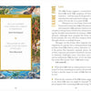An open book from Frame This Oracle by Schiffer Publishing, Ltd. displays pages 54-55: a quote on life by Søren Kierkegaard and Thich Nhat Hanh with tree and flower art in an oracle card style, and a discussion on the concept of Life.