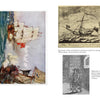 A collage for "The Resurrected Pirate" by Schiffer Publishing, Ltd. shows a ship in battle, a sloop near a lighthouse, and an 18th-century surgeon in a book-lined room.