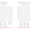 MindfulMoments Word Search by Schiffer Publishing, Ltd. features themed puzzles like 60s Music and Romantic Comedies, with colorful pastel headings and fun facts for a relaxing, mindful escape.