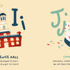 From Philly ABCs by Schiffer Publishing, Ltd.: I is for Independence Hall with fireworks and people, and J is for Jimmies—soft serve ice cream with colorful sprinkles. Each letter highlights Philly landmarks and their significance.