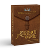 The Camelot Oracle by Schiffer Publishing, Ltd. is a brown box set featuring gold text and a circular brooch design, offering unique divination inspired by Arthurian myths.