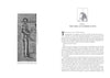 A grayscale image from "Isis Magic: 25th Anniversary Edition" by Schiffer Publishing, Ltd. shows a relief of the Egyptian goddess Isis and hieroglyphs on the left page, with the right page starting a chapter on developing devotion to Isis.