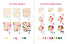 Step-by-step guides for painting two ColorMaps Paint-by-Number Beautiful Blooms designs by Schiffer Publishing, Ltd., from outlines to finished art, with color palettes—ideal for beginners using this floral painting kit.