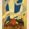 A card from The Tree Tarot by Schiffer Publishing, Ltd., titled 07 Apple—The Lovers, features two entwined trees beneath golden sunlight, a large red apple at the center, and several apples scattered on the ground. The mystical scene evokes feelings of romance, forest wisdom, and enchantment.