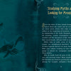 A page from an Oracle of the Mythical Ocean deck titled Studying Myths and Looking for Meaning, featuring a paragraph on the purpose of myths alongside illustrations of sharks.