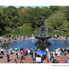 Bethesda Fountain in Central Park surrounded by a crowd of people with rowboats on the lake, featured in the New York City photo book by Schiffer Publishing, Ltd.