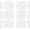 A 3x4 grid showcases twelve word-search puzzles from “MindfulMoments Word Search Inspired Living” by Schiffer Publishing, Ltd., each with a unique religious or spiritual theme. Every puzzle presents its title above a capital-letter grid on a clean white background, inviting thoughtful reflection as you solve these faith-inspired challenges.