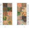 In "Spalting 101" by Schiffer Publishing, Ltd., a two-page spread displays numbered wood samples featuring various colors, stains, and spalting techniques, with a corresponding list describing each sample’s details.