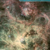 A vibrant nebula swirls with stars, while a translucent blue box in the corner reads PRESENT, capturing the mystique of Schiffer Publishing, Ltd.’s 66-card First Light Tarot set and the art of divination.