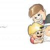 A group of smiling, diverse children huddle around an elderly man with a white beard and gray hat. The white background and left-side text make it perfect for early reader books like "The Legend of Papa Balloon" by Schiffer Publishing, Ltd.