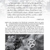 A close-up of a torso with a large pentagram necklace, set against leaves and text about the legacy of mothers in Paganism, as featured in "Witches and Witchcraft in the 21st Century.
