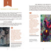 Two pages from "Master Your Craft" by Schiffer Publishing, Ltd. explore starting product design, finding joy in learning, and embracing imperfection, with the right page featuring a colorful abstract flower amid quotes on artisan skills and craftwork.