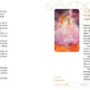 A two-page spread from Schiffer Publishing, Ltd.’s Transformation Oracle features “Deepen Insights” and “Reversed” on the left, while the right page displays “Grace” and a vivid oracle card of an angelic figure symbolizing divine healing.