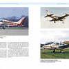 A page from Schiffer Publishing, Ltd.'s "Twin Cessna" features three photos of the Cessna 303—taxiing, flying, and parked on grass—accompanied by text and captions with details about the aircraft.