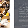 On the left, gloved hands restore a bell—celebrating Philadelphia craft; on the right, text notes the Liberty Bell rang in 1751, was damaged, and became an abolitionist symbol. From Craft Capital by Schiffer Publishing, Ltd.