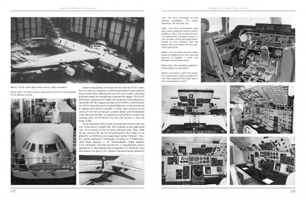 A close-up of "Antonov's Heavy Transports" by Schiffer Publishing, Ltd. shows detailed illustrations of legendary Antonov aircraft, including the An-225 Mriya.