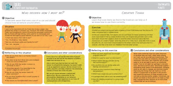Feelings Forecasters by Schiffer Publishing, Ltd. uses a colorful infographic with cartoon kids and a robot to explore behavior, choices, and creative trash—a fun way to teach emotions and build emotional intelligence for children.