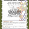 Everyday MAGICK for Children of Earth-Based Spiritual Families: A decorative page with a striped purple and white background, floral border, "There is MAGICK when you Believe..." poem on everyday magick, plus a MAGICK OF A BOX tip and a family activity book challenge.