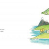 The Legend of Papa Balloon" by Schiffer Publishing, Ltd. features an illustrated island with a tree, colorful balloons, a lion, lamb, and grapes. A mountain and red castle appear behind them; text describes a land full of light, life, and balloons.