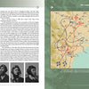 A spread from MiG Aces of the Vietnam War by Schiffer Publishing, Ltd. displays black-and-white portraits of North Vietnamese pilots on the left and a color map of Vietnam with aviation routes dated April 4, 1965, on the right.