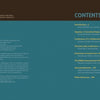 The table of contents for "When Makers Meet" by Schiffer Publishing, Ltd. features a teal background with yellow and white text, listing sections like Introduction, Algeria: A Concrete Utopia, Confessions of a Collaborative Junkie, and more with page numbers.
