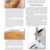 A page from "InLace Techniques" by Schiffer Publishing, Ltd. features step-by-step photo guides and instructions for applying InLace resin inlay—ideal for woodturners and gourd carvers.