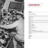 A man in uniform operates a control panel full of gauges; at right, the table of contents for Schiffer Publishing, Ltd.'s "The 54th Fighter-Interceptor Squadron" appears against a white background.