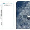 The table of contents is on the left; on the right, a satellite with solar panels orbits Earth, clouds and blue atmosphere below—like First Light Tarot by Schiffer Publishing, Ltd., a 66-card set offering a higher perspective for your readings.