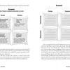 A two-page spread in "Mindfulness Matters" by Schiffer Publishing, Ltd. shows a grid with four quadrants—Constructive-Active, Constructive-Passive, Destructive-Active, and Destructive-Passive—to explore reactions to a partner’s promotion.