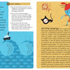 An illustrated page from Feelings Forecasters by Schiffer Publishing, Ltd.: Left shows tsunamis with a house, trees, and boat on waves; right features a sad red-haired girl, teaching kids about emotions and emotional intelligence.