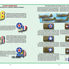 A two-page spread in Battle Colors Volume VI (Schiffer Publishing, Ltd.) explores the evolution of USAAF tactical aircraft markings in WWII’s China-Burma-India Theater, with text, insignia diagrams, and side-view aircraft illustrations.