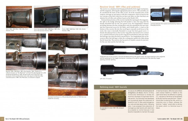 The Model 1891 Carcano Rifle by Schiffer Publishing, Ltd. features detailed photos and descriptions of rifle parts, serial numbers, engravings, and explains the receiver and barrel relining processes for this classic Italian firearm.