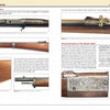 A Collector's Guide to the Savage 99 Rifle and its Predecessors, from Schiffer Publishing, features close-up photos and descriptions of Model 1895 parts—barrel, stock, sights, and engraved receiver—with informative captions.