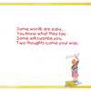 A girl by a yellow cat writes “CATNAP” on a wall. Red text reads: “Some words are easy… Some will surprise you…” Perfect for playful homophone fun in Double-Talk: Word Sense and Nonsense by Schiffer Publishing, Ltd.