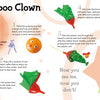Step-by-step illustrated instructions by Schiffer Publishing, Ltd. for making a Peek-a-boo Clown from recycled Plastic. This fun project develops fine motor skills as you craft a colorful clown face and more.